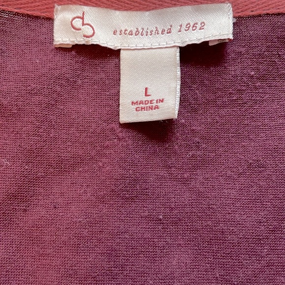 Dress Barn Burgundy Embroidered Peasant Top, size L - Picture 2 of 6